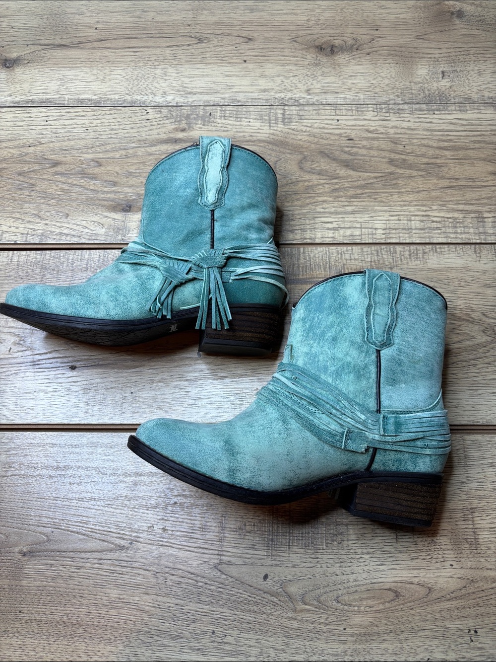 Women's Laredo Kyra Turquoise Round Toe Ankle Boots Size 8.5 - Picture 5 of 9